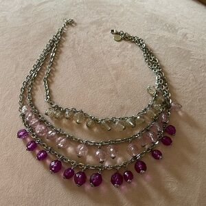WHBM Statement Necklace. Purple lavender and clear.